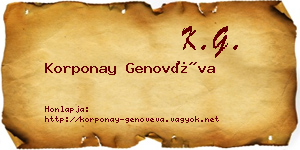 Korponay Genovéva névjegykártya